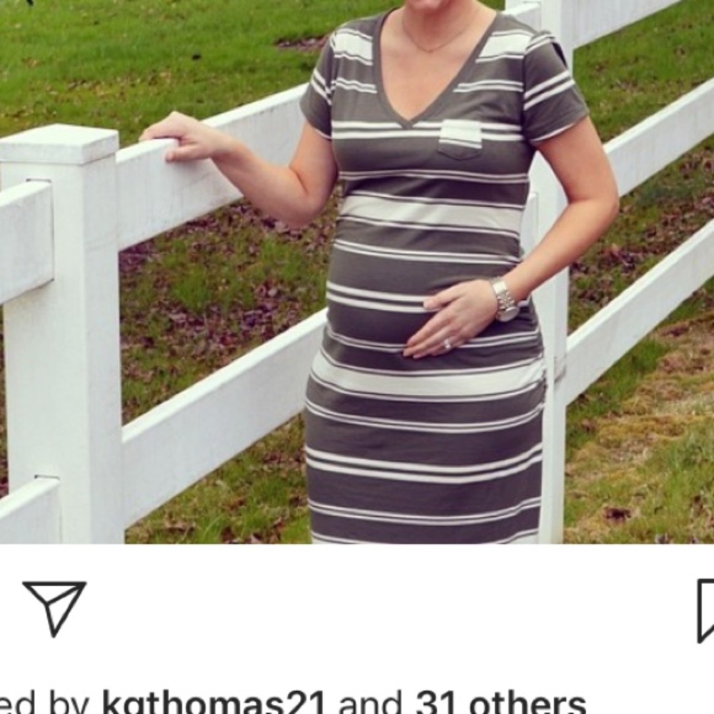 Maternity maxi stripe dress